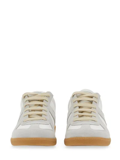 Maison Margiela Off White Leather And Grey Suede Replica Sneakers