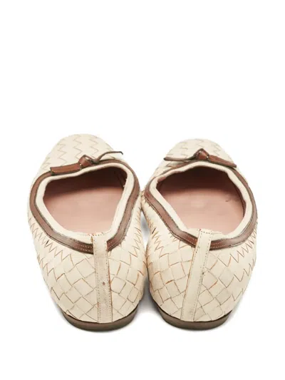 Pre-owned Bottega Veneta Intrecciato Bow Ballet Flats