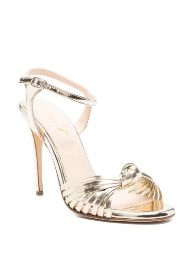 Anna F 105mm Knot-detail Leather Sandals In Silver