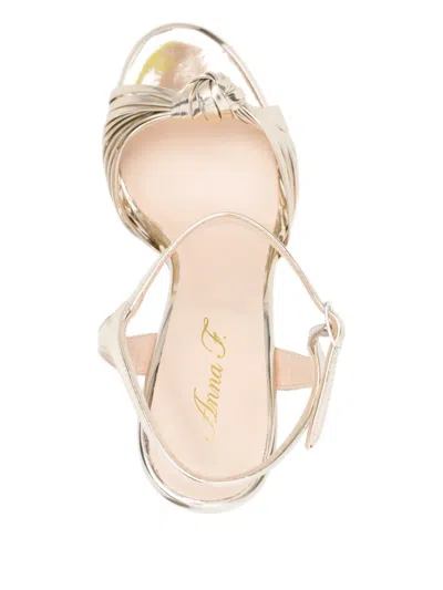 Anna F 105mm Knot-detail Leather Sandals In Silver
