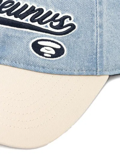 Aape By A Bathing Ape Script-logo Denim Cap In Blue