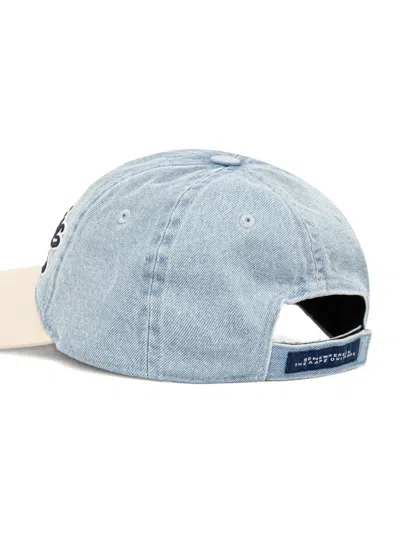 Aape By A Bathing Ape Script-logo Denim Cap In Blue