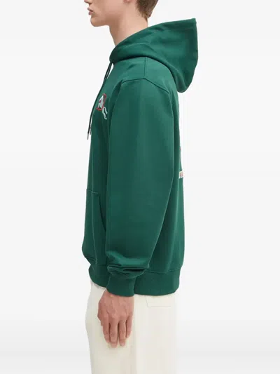 Drôle De Monsieur Horse-embroidered Hoodie In Green
