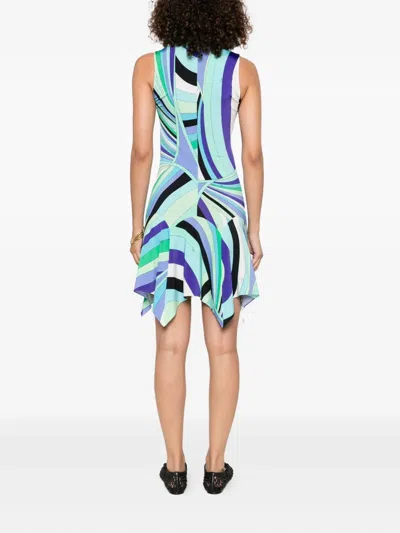 Pucci Abstract-print Dress In Green