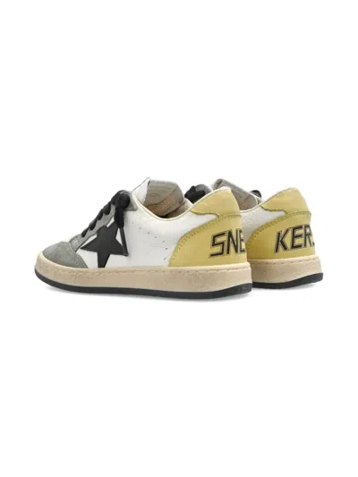 Golden Goose Ball Star Suede-trimmed Leather Sneakers In Gray