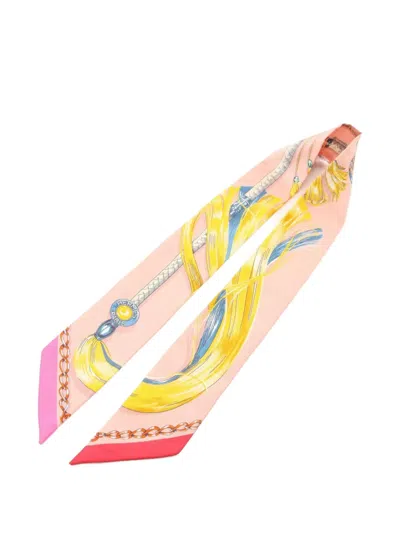 Pre-owned Hermes 20s Twilly Caval Cades Scarf