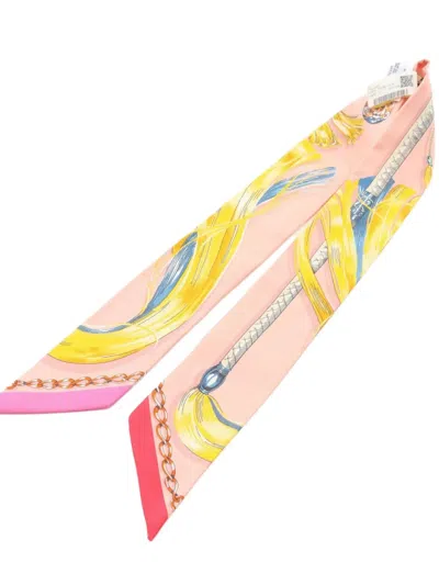 Pre-owned Hermes 20s Twilly Caval Cades Scarf