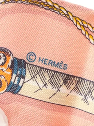 Pre-owned Hermes 20s Twilly Caval Cades Scarf