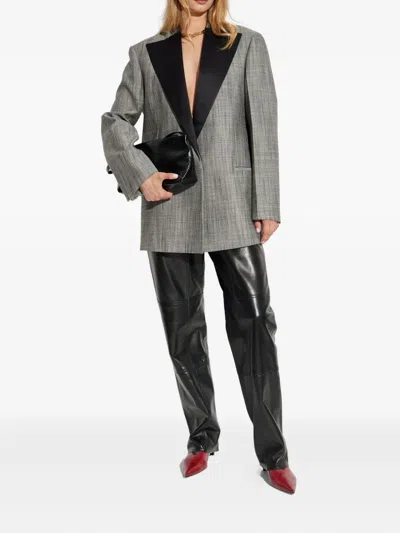Jil Sander Leather Trousers In Black