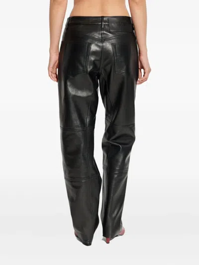 Jil Sander Leather Trousers In Black