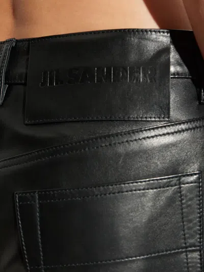 Jil Sander Leather Trousers In Black