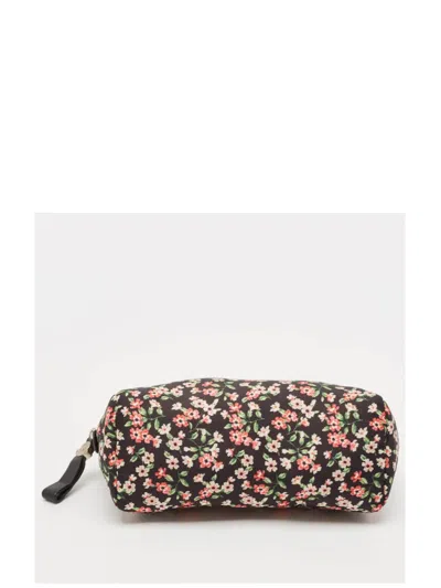 Pre-owned Moncler Vintage Floral-print Pouch In Black