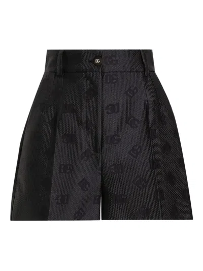 Dolce & Gabbana Jacquard Shorts In Black