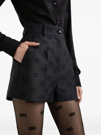 Dolce & Gabbana Jacquard Shorts In Black