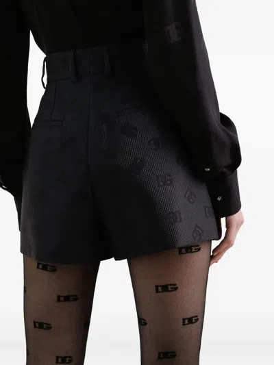 Dolce & Gabbana Jacquard Shorts In Black