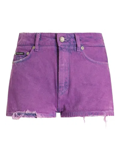 Dolce & Gabbana Cotton Shorts In Purple