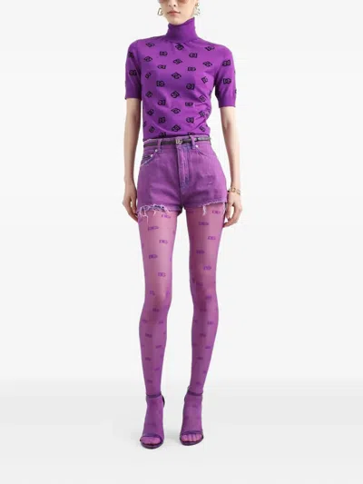 Dolce & Gabbana Cotton Shorts In Purple