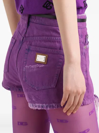 Dolce & Gabbana Cotton Shorts In Purple