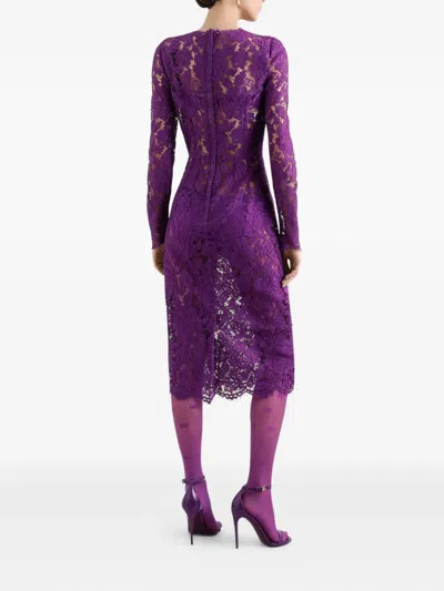 Dolce & Gabbana Cordonetto Lace Dress In Purple