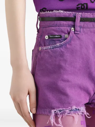 Dolce & Gabbana Cotton Shorts In Purple