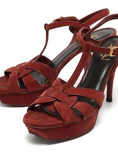 Pre-owned Saint Laurent 110mm Tribute Heeled Sandals