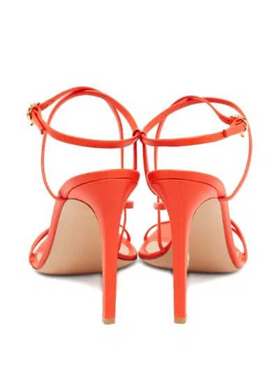Pre-owned Gianvito Rossi  100mm Strappy Sandals In Red