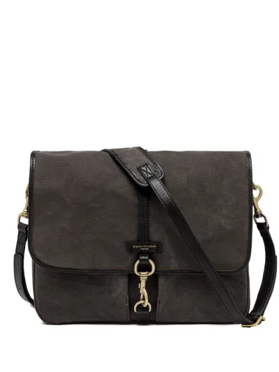 Gianni Chiarini Berlino Leather-trimmed Shoulder Bag In Black