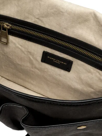Gianni Chiarini Berlino Leather-trimmed Shoulder Bag In Black