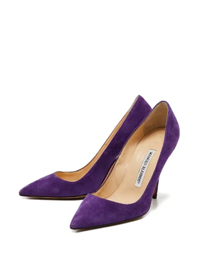 Pre-owned Manolo Blahnik  100mm Suede Pumps