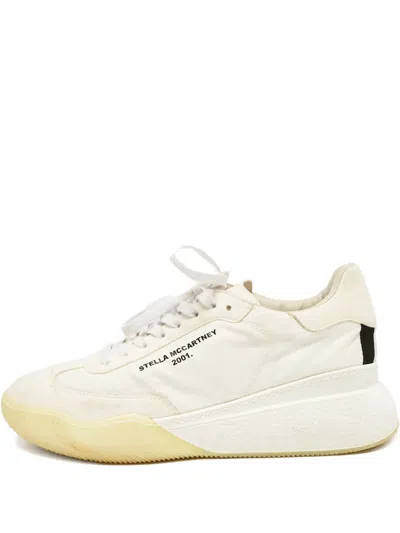 Pre-owned Stella Mccartney Eclypse Artificial-suede Sneakers In White
