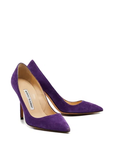 Pre-owned Manolo Blahnik  100mm Suede Pumps
