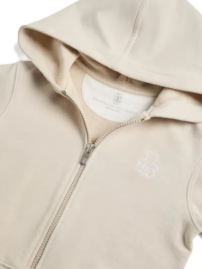 Brunello Cucinelli Bernie Zip-up Hoodie In White