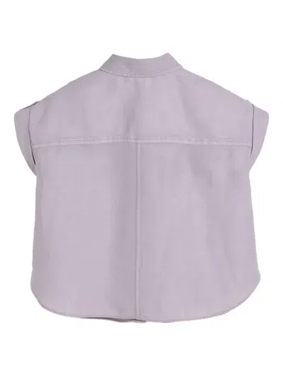 Brunello Cucinelli Pinpoint-gathered Shirt In Purple