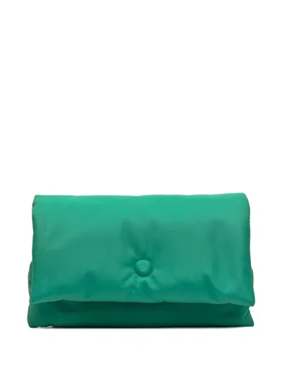 Gava Ruched Leather Clutch Bag