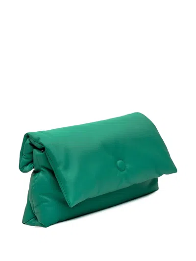 Gava Ruched Leather Clutch Bag