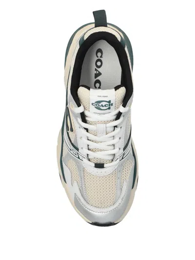 Coach Logo-detail Mesh Sneakers In Gray