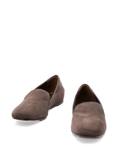 Brunello Cucinelli Suede Loafers In Brown