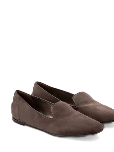Brunello Cucinelli Suede Loafers In Brown