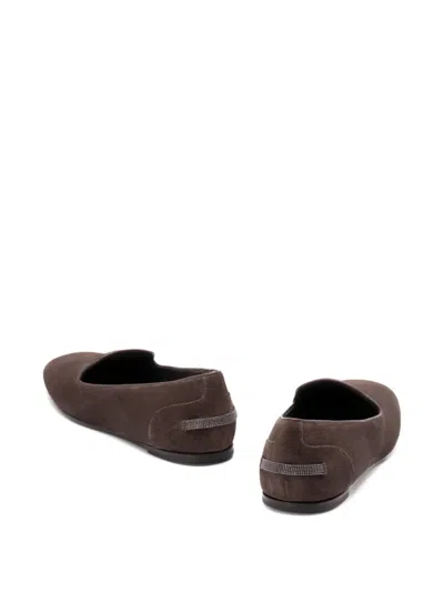 Brunello Cucinelli Suede Loafers In Brown