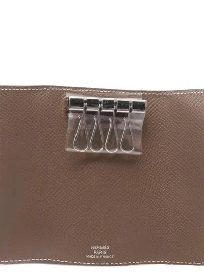 Pre-owned Hermes 2020 Bearn Keycase In Brown