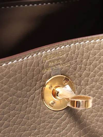 Pre-owned Hermes 2025 Mini Lindy Leather Bag In Brown