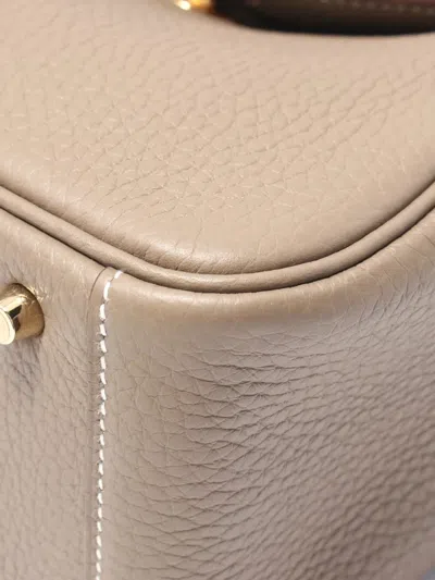 Pre-owned Hermes 2025 Mini Lindy Leather Bag In Brown