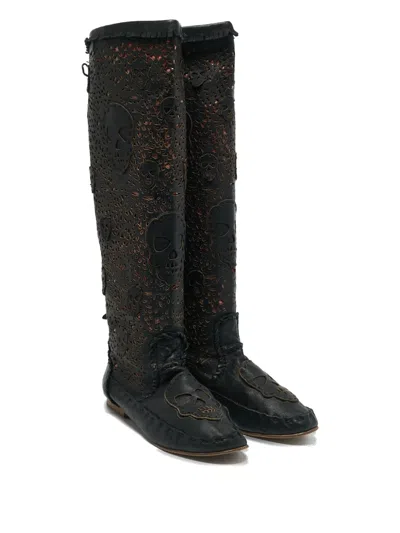 Pre-owned Philipp Plein Perforated-design Knee-high Boots