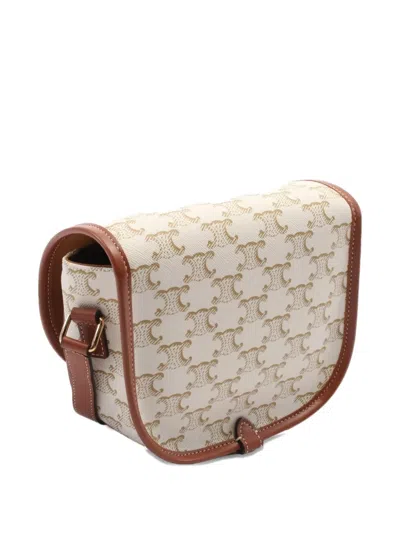 Pre-owned Celine 2020s Falco Triomphe Shoulder Bag In Neutral