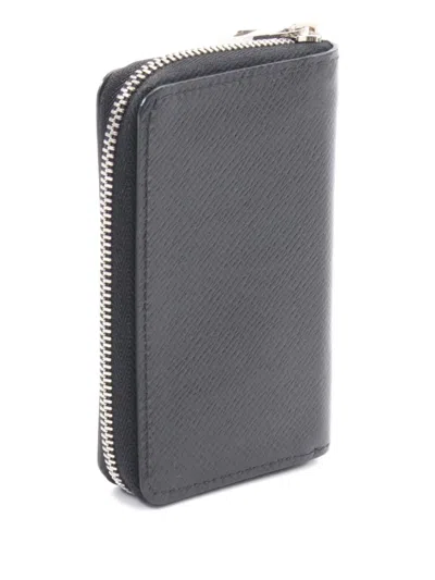 Pre-owned Louis Vuitton 2018 Ardoise Leather Zipper Wallet In Black