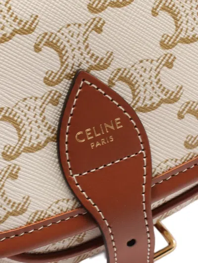 Pre-owned Celine 2020s Falco Triomphe Shoulder Bag In Neutral