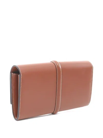 Pre-owned Celine 2010s Leather Clasp Wallet In Brown