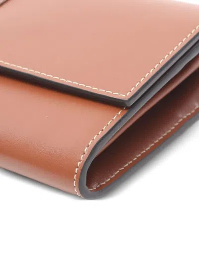 Pre-owned Celine 2010s Leather Clasp Wallet In Brown