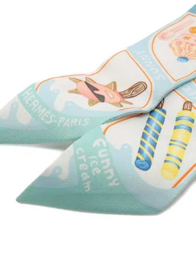 Pre-owned Hermes 2020s Twilly Funny Ice Cream Scarf