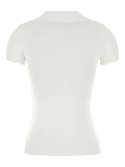 Balenciaga Fitted Viscose Blend T-shirt With Logo Embroidery In White